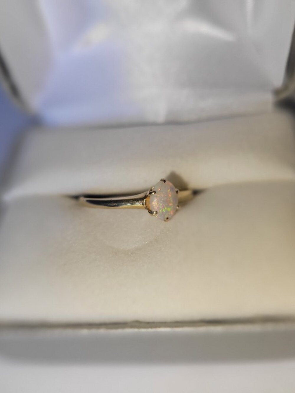 Opal Gold Vintage Ring 10k Womens October Birthstone - Picture 5 of 16
